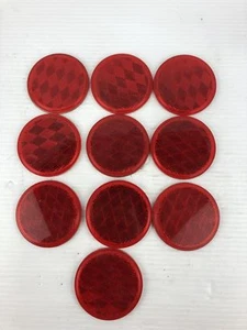 Stratolite SAE-A-87-D0T Red Reflector Peel and Stick 3-1/8" Round - Lot of 10 - Picture 1 of 4