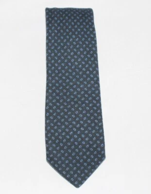 $187 NUEVA Corbata Claymore Shop Paisley Cuello Gris Azul 100% CACHEMIRA Hecha en Italia Foto 1 de 4