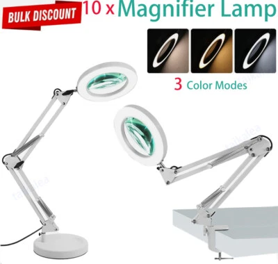 10X Magnifying Glass Desk Light Magnifier LED Lamp Reading Lamp (Black/White) - Image 1 of 4