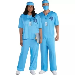 Doctor Nurse Adult Unisex ER Surgeon Scrubs Halloween Costume - Standard #3914 - Picture 1 of 12