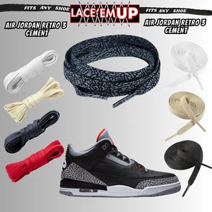 Elefant individuell bedruckte Zement Schnürsenkel passend für AJ3 AJ4 schwarzer Zement - Bild 1 von 14