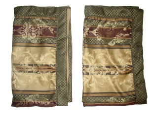 Mainstays King Pillow Sham Set Damast Burgundy Gold Grün - Bild 1 von 12