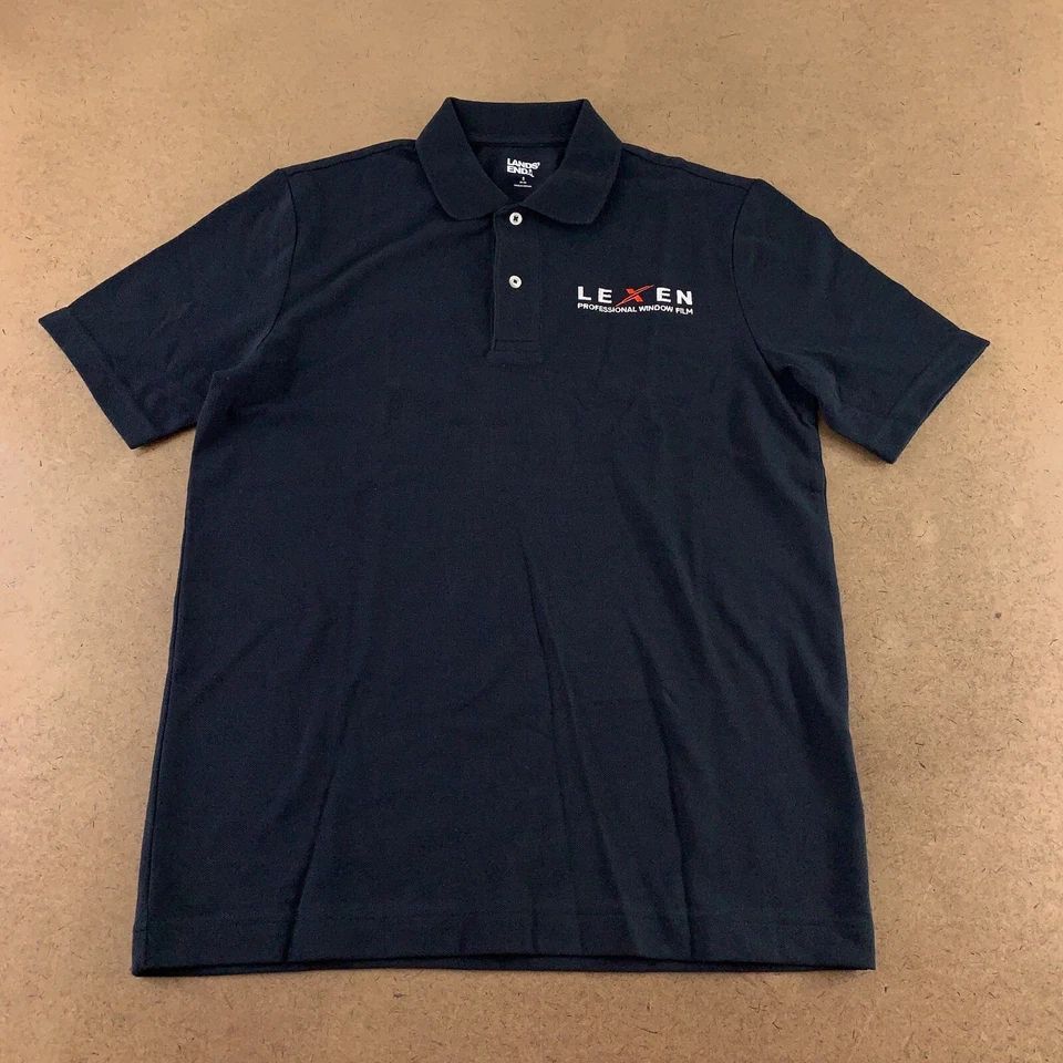 Nuevo polo Lands End para hombre pequeño negro LEXEN bordado logotipo manga corta malla Foto 1 de 4
