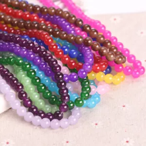 Artificial Jade Round 6mm 8mm 10mm Opaque Glass Loose Beads for Jewelry Making - Bild 1 von 20