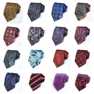 Men Paisley Floral Geometry 8cm Polyester Necktie Jacquard Neck Ties Neckwear - Picture 1 of 19