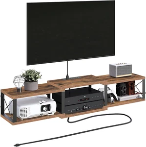 Floating TV Stand with Power Outlet, Wall-Mounted Entertainment Console Center w - Picture 1 of 9