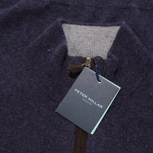 Peter Millar NWT Artisan Crafted 1/4 Zip Sweater Size M in Purple Cashmere Blend - Picture 1 of 9