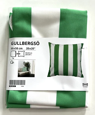 New IKEA GULLBERGSO Green White Cushion Throw Pillow Cover Indoor/Outdoor - Image 1 of 4