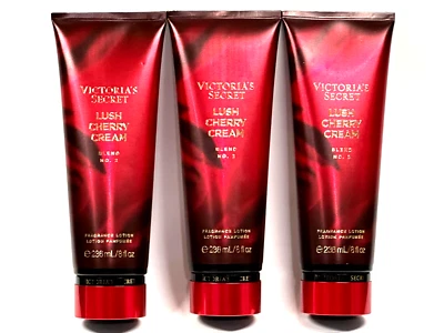 NOVO 3 VICTORIA'S SECRET LUSH CHERRY CREAM LOÇÃO FEMININA FRAGRÂNCIA CREME 8 FL OZ - Imagem 1 de 4