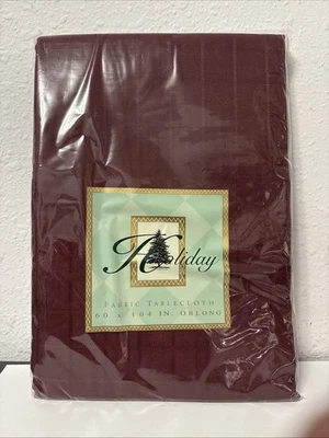 Town & Country Holiday Burgundy Tablecloth 60x104 Oblong NEW Festive - Image 1 of 4