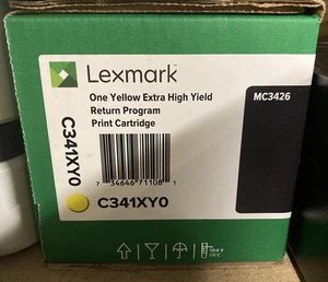 Lexmark C341XY0 Yellow Genuine OEM Toner Cartridge MC3426 - Afbeelding 1 van 1
