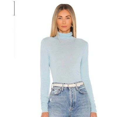 Top de manga larga transparente cuello alto Sadie azul bebé For Love and Lemons XXS Foto 1 de 4