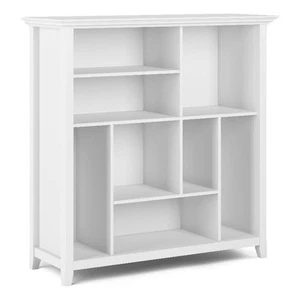Amherst SOLID WOOD 44x44 inch Transitional Bookcase and Storage Unit in White - Picture 1 of 6