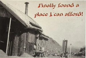 Funny Poor Shack House Real Estate Inflation Humor 4x6 Postcard 2000 - Picture 1 of 6