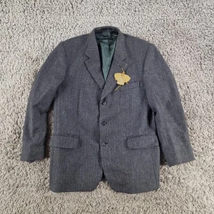 John G Hardy Blazer Herren 44 R Tweed Grau Wolle Fischgrät Sakko - Bild 1 von 11