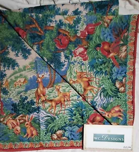 NEW 1993 Rustic CABIN Tablecloth 104x60 WILTON COURT Cotton LODGE Woods Animals - Picture 1 of 12