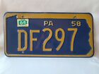 Vintage 1958 1964 Pennsylvania DF297  License Plate 12224