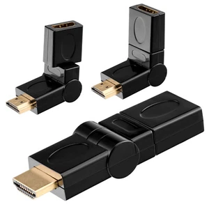 HDMI Winkel knick schwenkbar Adapter 180° Stecker Winkelster gewinkelt Buchse TV - Afbeelding 1 van 8