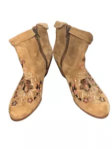 Sam Edelman Letti Leather Tassle Booties Floral Embroidered Size 10 M Festival - Picture 1 of 13