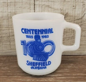 Vintage Galaxy Milk Glass Mug Cup Centennial 1885-1985 Oven Proof Shefield AL. - Picture 1 of 6