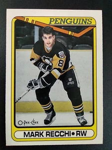 1989-90 O-Pee-Chee #280 Mark Recchi Rookie RC Pittsburgh Penguins Surface Wear - Picture 1 of 8