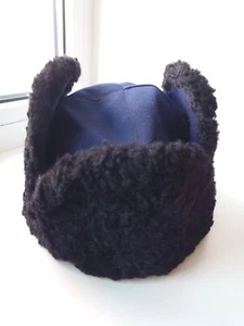 Vtg Original USSR Military Winter Hat Natural Astrakhan Karakul Fur 57 - Picture 1 of 7