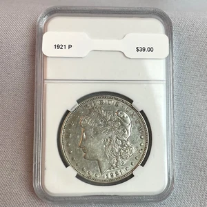 1921 P Morgan Silver Dollar Slabbed $1 Coin - Picture 1 of 4