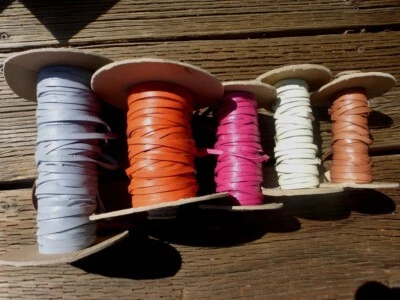 Cuero Genuino 1/8"-3/16" Multicolor Suave Cordones Borde Asst. Colores 30 pies Foto 1 de 4