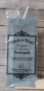 STITCH~N~MARK BOOKMARK Jeanette Crews Blue with Blue Lace Trim NIP - Picture 1 of 1