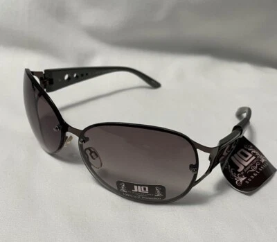 Gafas de sol para mujer JLO Jennifer Lopez negras marrones círculo abierto detalle brazo Foto 1 de 4