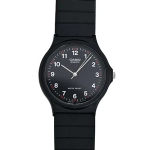 Casio Casual Unisex 34mm Black Resin Wrist Watch Quartz Analog Red Tone - Picture 1 of 9