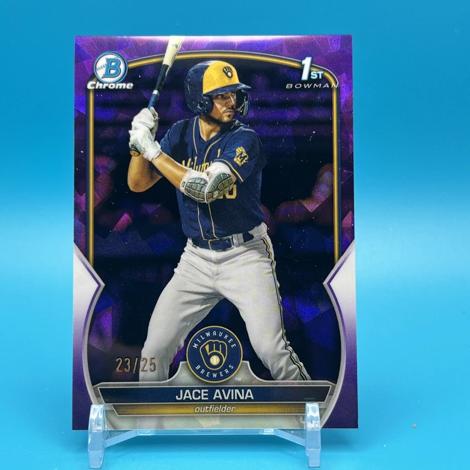 Jace Avina 2023 Bowman Chrome Sapphire Purple #BCP150 23/25 Bowman 1st - Image 1 of 2