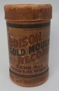 ๐ผ VINTAGE 1905 Edison Gold Moulded Records Cylinder Tube Antique W/COTTON LINER - Picture 1 of 7