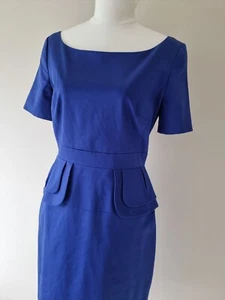 Vestido Lápiz KAREN MILLEN Azul Manga Corta TALLA UK 10 Au 8 - Imagen 1 de 5