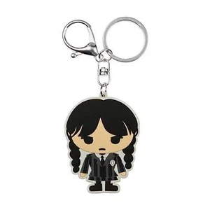 Wednesday Addams Chibi Soft PVC lizenzierter Schlüsselanhänger - Bild 1 von 3