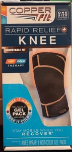 NEW Copper Fit Rapid Relief Knee Hot/Cold Black One Size Fits - Picture 1 of 4