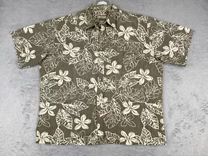 Cooke Street Shirt Mens 2XL XXL Green Floral 100% Cotton Short Sleeve Inside Out - Picture 1 of 15