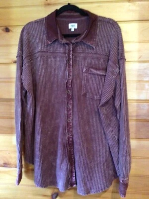 Hebilla BKE Para hombres Púrpura Polar Camisa Con Botones Chaqueta Chaqueta Talla Grande Nueva Sin Etiquetas Foto 1 de 4