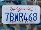 2016 California Auto Car Truck License Plate 7Bwr468