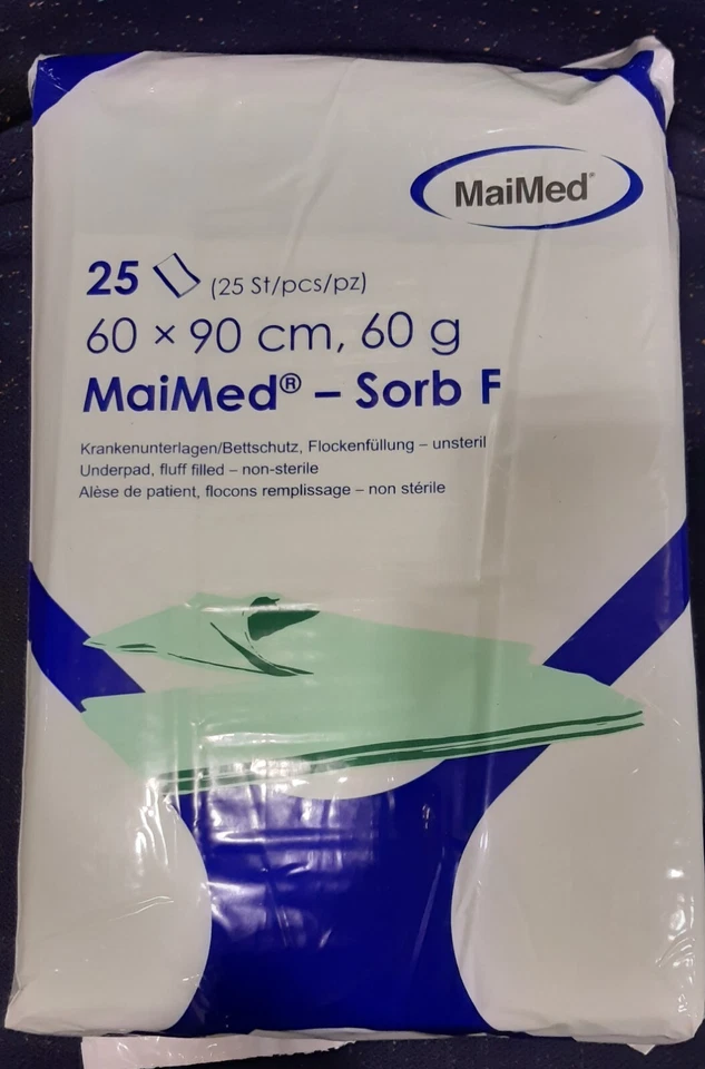 25 Stück - Bettschutzeinlage, Bettauflage, Inkontinenzmatte - Stärke F - 60x90cm - Bild 1 von 1