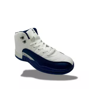 Men's Basketball High-Top Sneakers Premium Comfort & Style White Navy - Picture 1 of 5