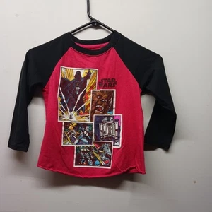 Star Wars Pajama Shirt Top Only Darth Vader,R2-D2, Chewy Size 6 Kid Long Sleeve - Picture 1 of 3