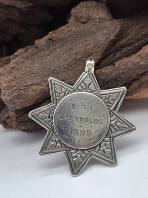 Antique Sterling Silver Watch Fob, Masonic, Sheriff Badge Design - Image 1 of 4