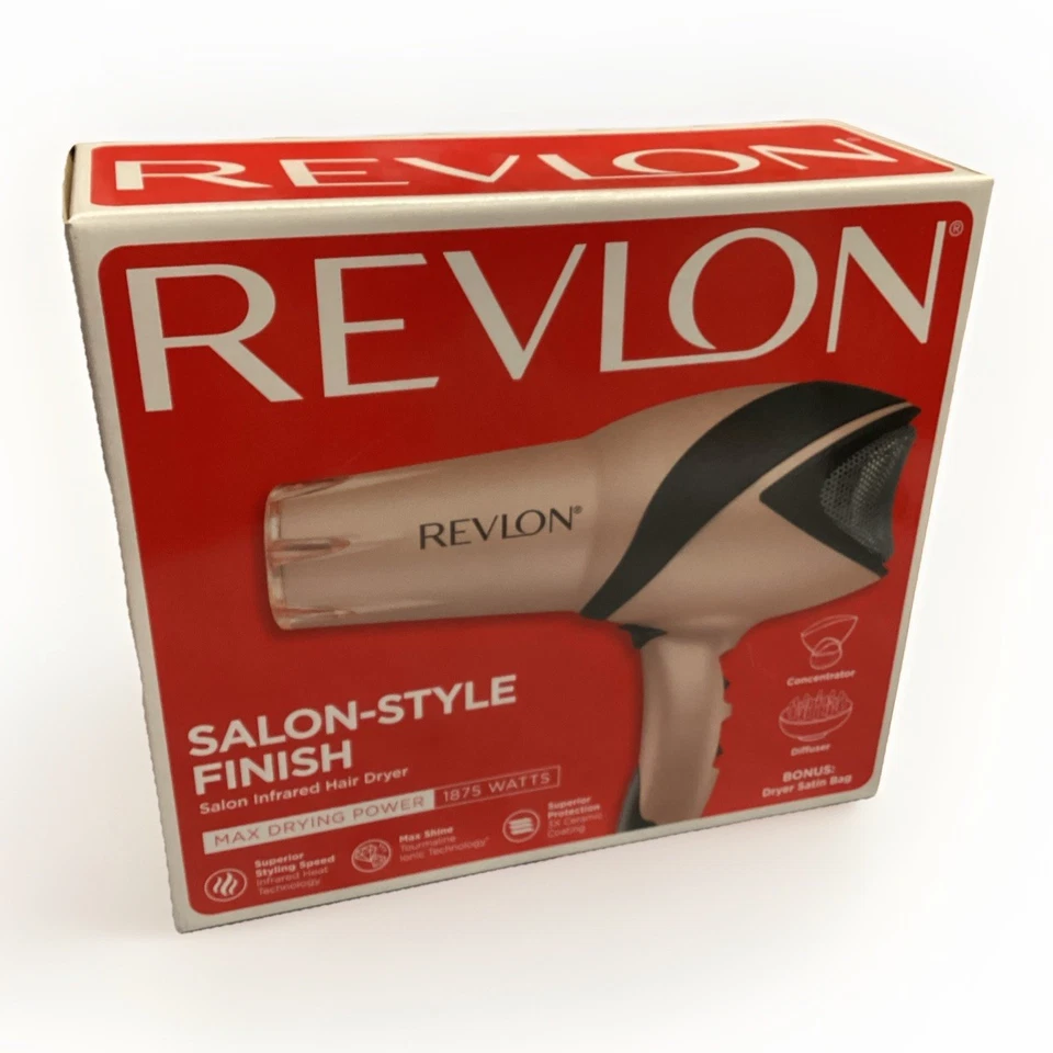 Revlon Pro Collection Infrared Hair Dryer Pearl Blow Dryer Concentrator Diffuser - Image 1 of 4