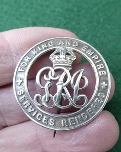 AUSTRALIAN WW1 FOR KING & EMPIRE SERVICES RENDERED SILVER WAR BADGE A24744 - Picture 1 of 2