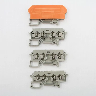 5 Wago Din Rail Mount Terminal Blocks 4-Pos 10A for Pluggable Modules 280-628 - Image 1 of 4