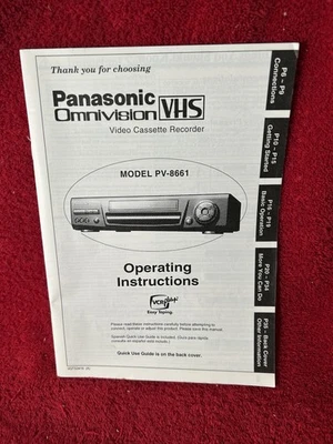 Panasonic PV-8661 Omnivision VHS VCR Manual de instrucciones del propietario Foto 1 de 4