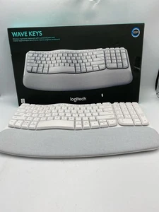 Logitech Wave Keys Wireless Ergonomic Keyboard with Palm Rest (NO DONGLE) - Picture 1 of 9