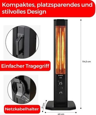 Kumtel MH-1200 Infrarot Stand Heizstrahler Thermostat Ölradiator Heizung - Bild 1 von 4