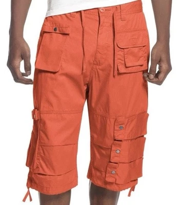 NWT Sean John Men's Classic Flight Cargo 14" Shorts Orange SIze 30 100% Cotton K - Image 1 of 4